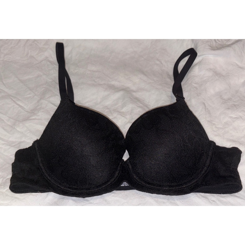 No Boundaries Black Lace Detail Padded Push-up Bra, Size‎ 32B